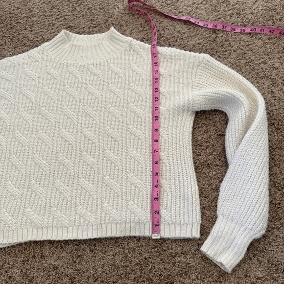J. Crew Cream Cotton-blend cable mockneck sweater
Size Small - Picture 11 of 12